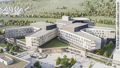Visualisierung des Zentralklinikums in Lörrach Visualisierung des Zentralklinikums in Lörrach
