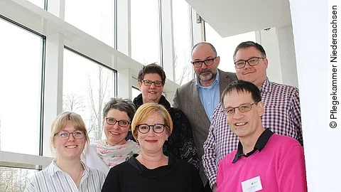 untere Reihe v.l.n.r.: Nora Wehrstedt, Nadya Klarmann, Sascha Sandhorst, obere Reihe v.l.n.r.: Ulrike Mewing, Kerstin Stammel, Felix Berkemeyer, Benjamin Schiller