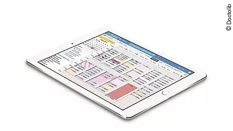 iPad mit Arzttool von Doctolib