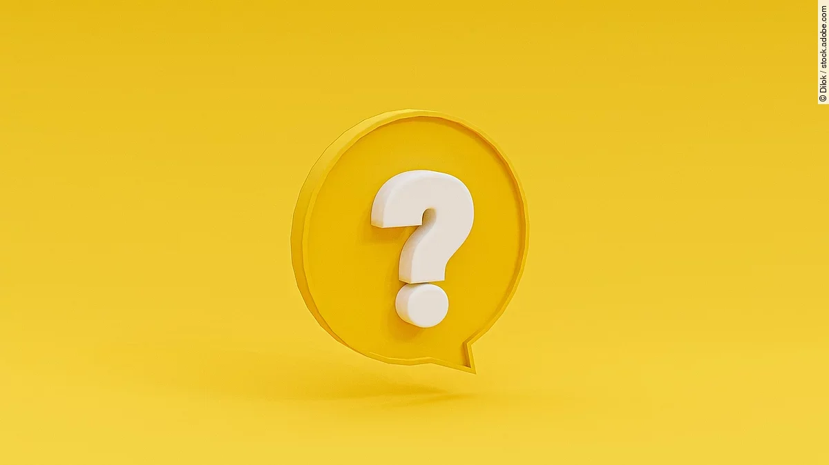 Sprechblase mit Fragezeichen