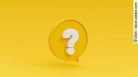 Fragezeichen Sprechblase mit Fragezeichen