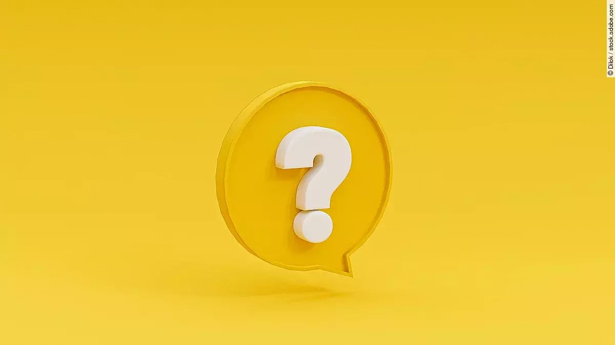 Sprechblase mit Fragezeichen