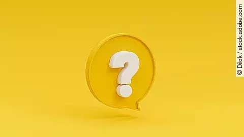 Sprechblase mit Fragezeichen