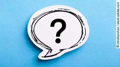 Sprechblase mit Fragezeichen