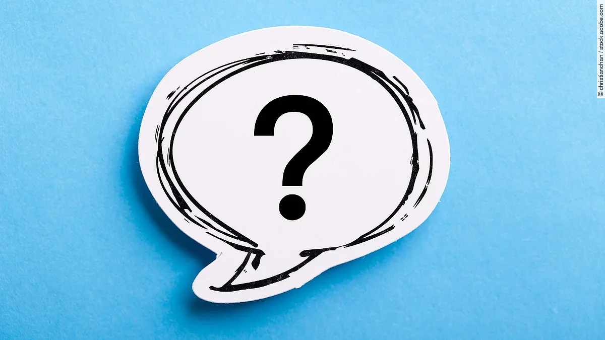 Sprechblase mit Fragezeichen