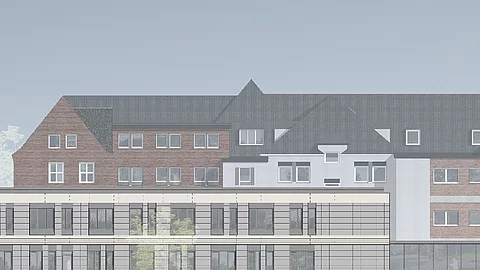 Westfassade Neubau, Marienhospital