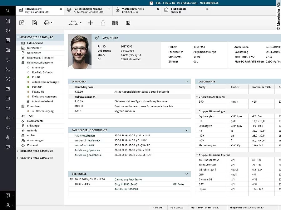 Benutzeroberfläche von M-KIS Next