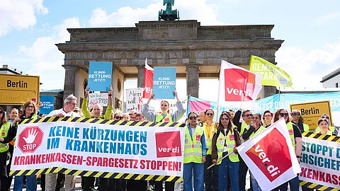 Gemeinsame Kundgebung der Berliner Krankenhausgesellschaft und Verdi