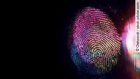 Fingerabdruck bunt eingefärbt
