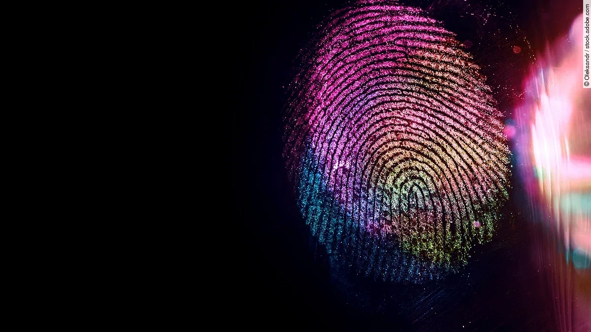 Fingerabdruck bunt eingefärbt