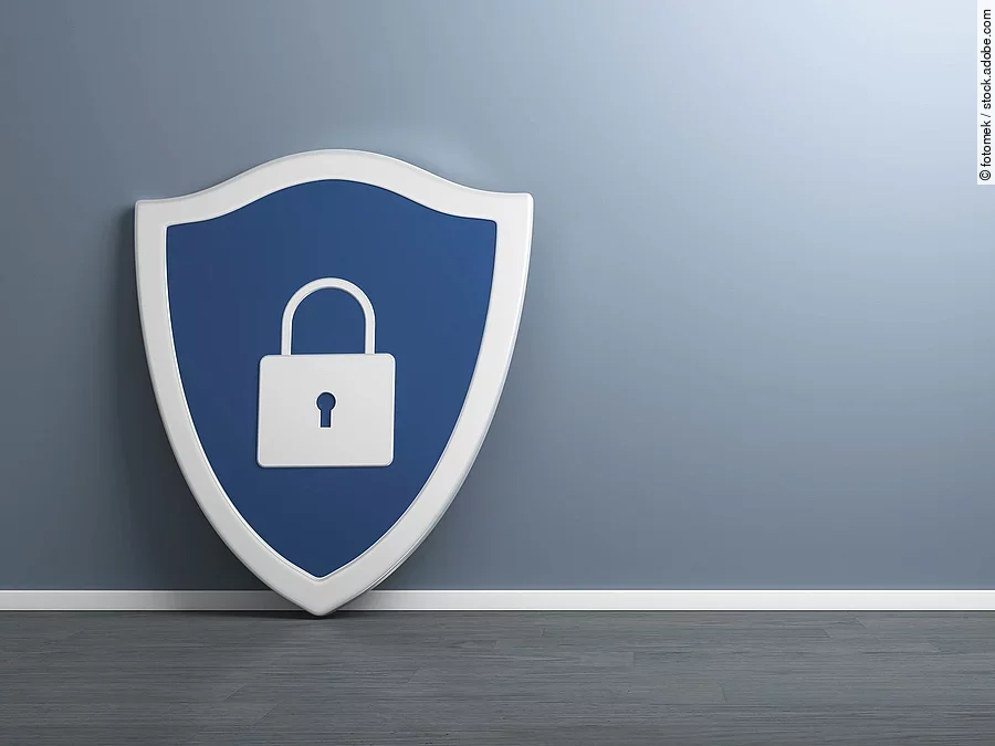 Datenschutz Schild mit darauf abgebildetem Schloss