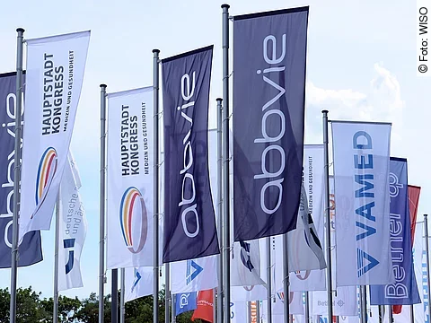 Fahnen vor dem City Cube, HSK 2017