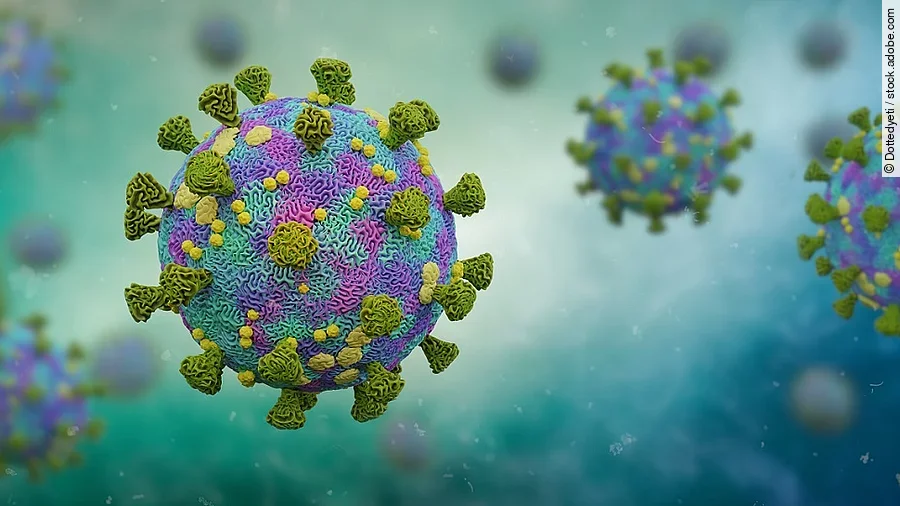 Coronavirus Mehrere Viren schweben umher.