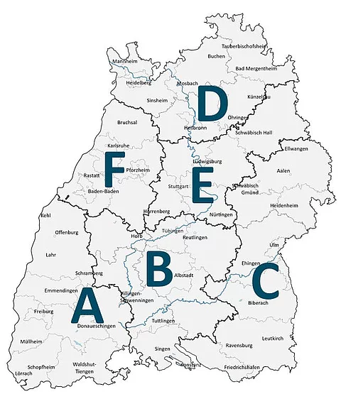 Versorgungsregionen Baden-Württemberg