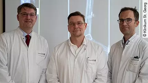Klinikum St. Georg Zentrum für Septische und Rekonstruktive Chirurgie, Lübbert, Böhme, Kremer v.l.n.r. Prof. Dr. Christoph Lübbert, PD Dr. habil. Jörg Böhme, Prof. Dr. Thomas Kremer