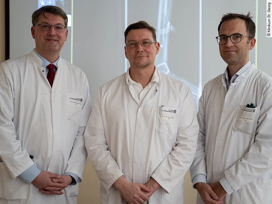 Klinikum St. Georg Zentrum für Septische und Rekonstruktive Chirurgie, Lübbert, Böhme, Kremer v.l.n.r. Prof. Dr. Christoph Lübbert, PD Dr. habil. Jörg Böhme, Prof. Dr. Thomas Kremer