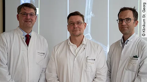 Klinikum St. Georg Zentrum für Septische und Rekonstruktive Chirurgie, Lübbert, Böhme, Kremer v.l.n.r. Prof. Dr. Christoph Lübbert, PD Dr. habil. Jörg Böhme, Prof. Dr. Thomas Kremer
