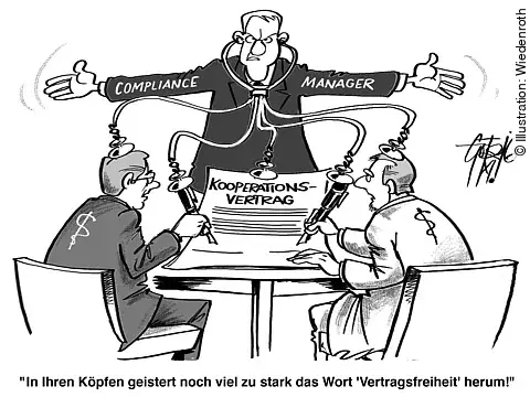 Compliance-Manager mit Kooperationsvertrag und Krankenhaus sowie Niedergelassene