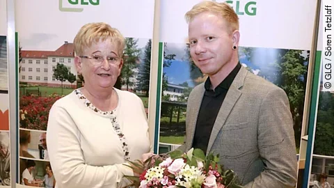 Pflegedirektor Robert Schindler mit Vorgängerin Christiane Reinefeldt, GLG-Konzern Pflegedirektor Robert Schindler mit Vorgängerin Christiane Reinefeldt, GLG-Konzern