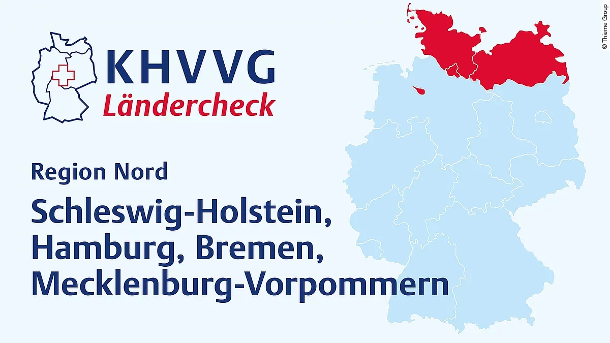Deutschlandkarte bei der die Region Nord optisch hervorgehoben ist.