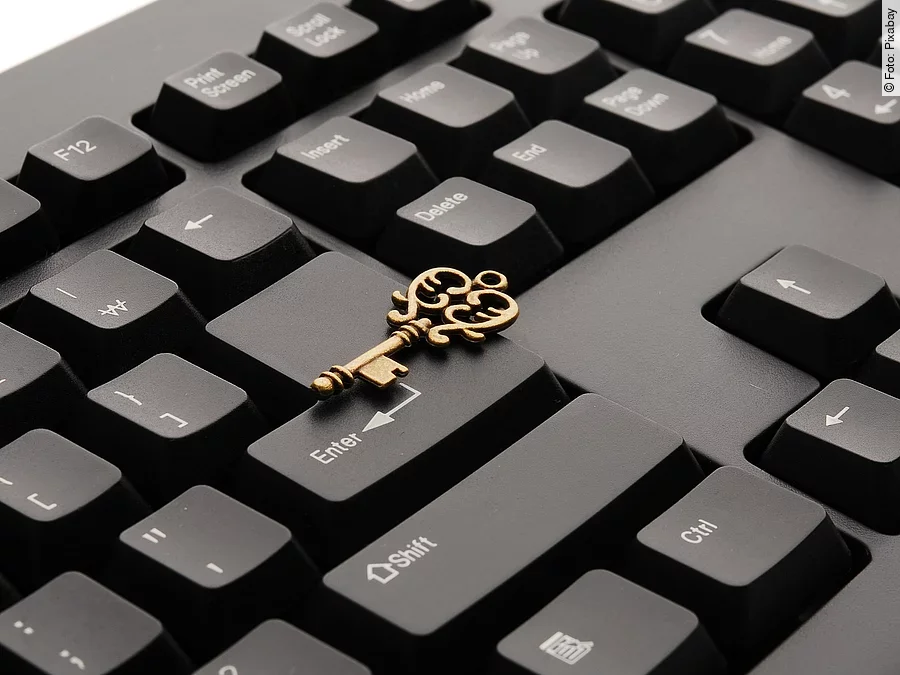 Schlüsselthemen Keyboard mit Schlüssel