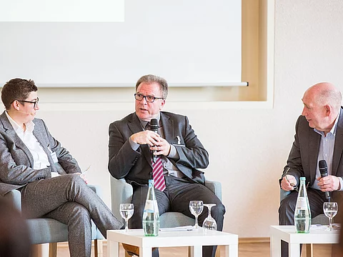 Micheal Schwarzenau im Gespräch mit den Moderatoren