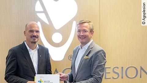 Jörg Marx, Vorstand Agaplesion gAG und Silvio Rahr, Geschäftsführer „Wir für Gesundheit“ GmbH Jörg Marx, Vorstand Agaplesion gAG und Silvio Rahr, Geschäftsführer „Wir für Gesundheit“ GmbH