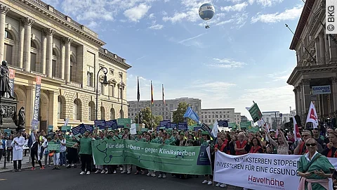 Klinikprotest in Berlin vor dem Abgeordnetenhaus am 10.09.2025
