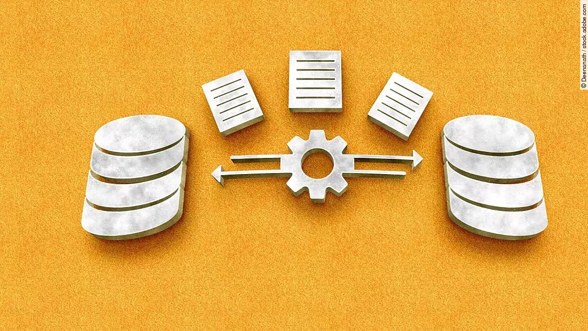 Grafik in der Daten von einem System zum anderen verschoben werden