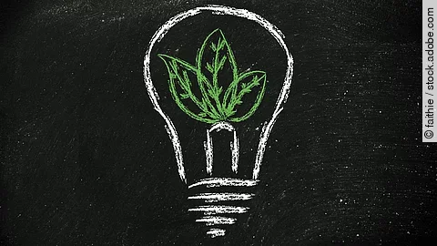 Eine gezeichnete Glühbirne, deren Inhalt eine Pflanze ist.