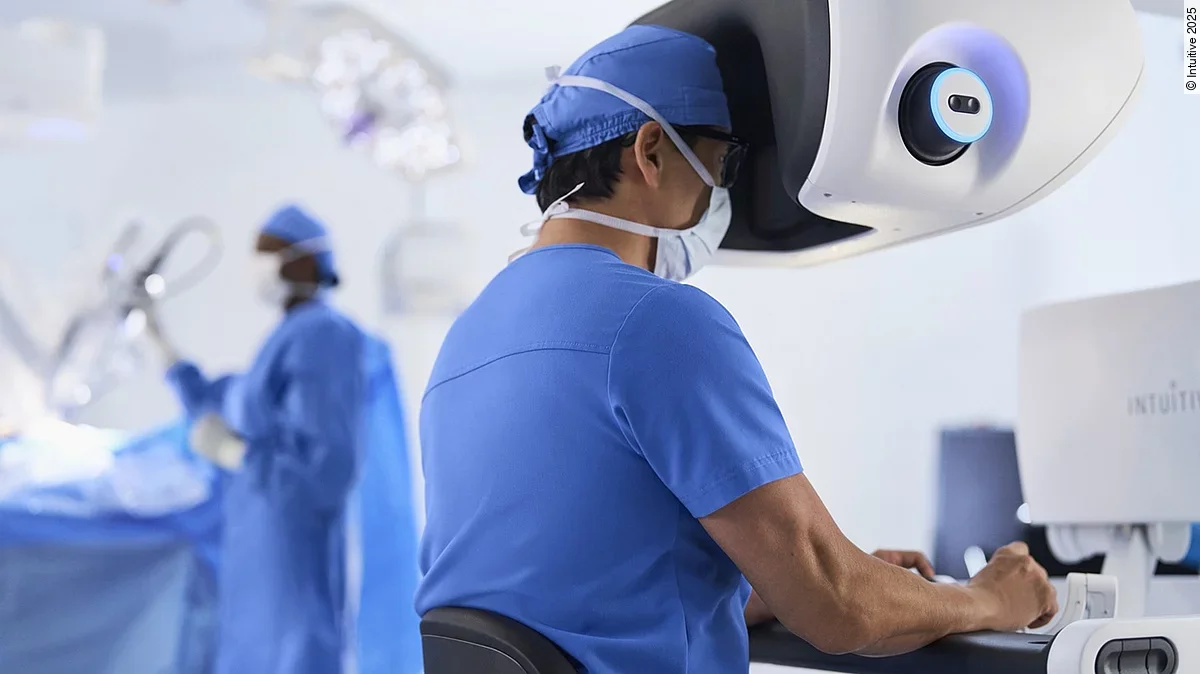 Konsole eines Chirurgieroboters, Intuitive Surgical